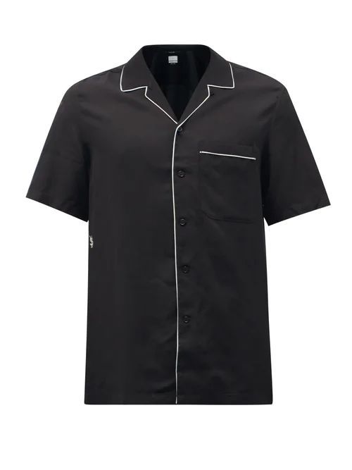 Downtown Short-sleeved Crepe Shirt - Mens - Black