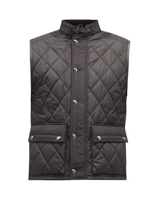 Diamond-quilted Shell Gilet - Mens - Black