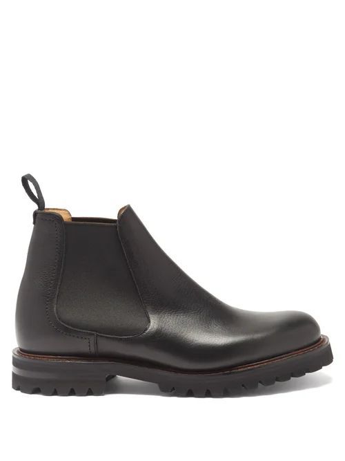 Cornwood Grained-leather Chelsea Boots - Mens - Black