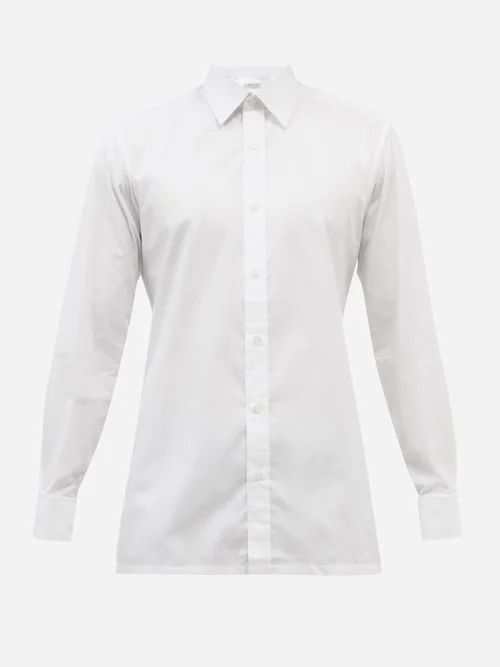 Double French-cuff Cotton-poplin Shirt - Mens - White