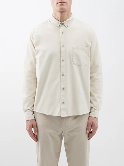 Dean Organic-corduroy Shirt - Mens - Cream