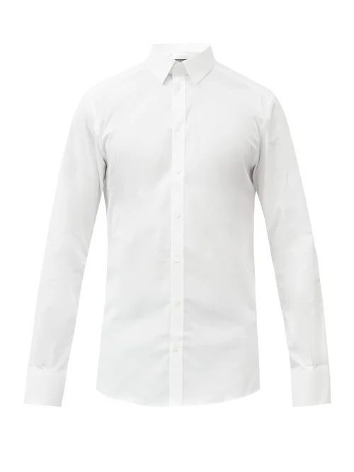 Dolce & Gabbana - Slim-fit Cotton-blend Poplin Shirt - Mens - White