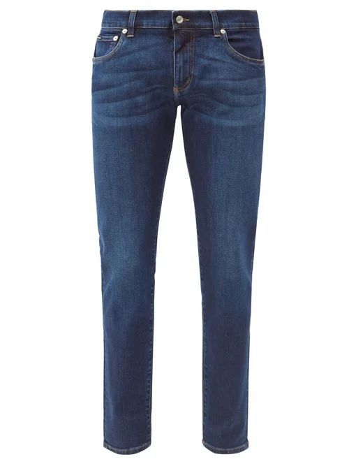Dolce & Gabbana - Washed Mid-rise Slim-leg Jeans - Mens - Blue