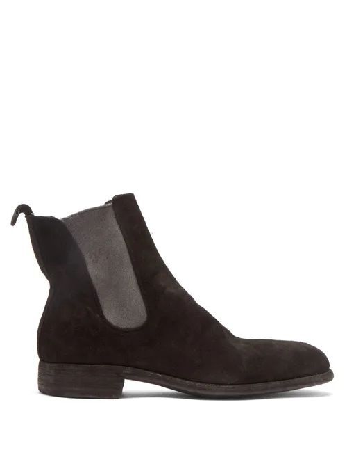 Guidi - Distressed Suede Chelsea Boots - Mens - Black