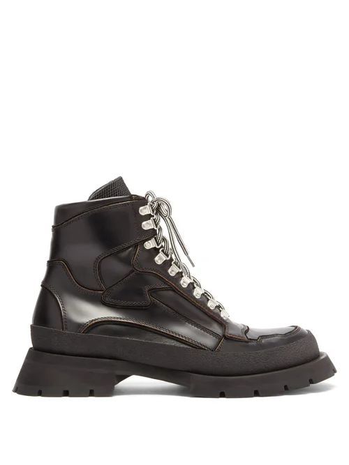 Jil Sander - Lace-up Leather Boots - Mens - Black