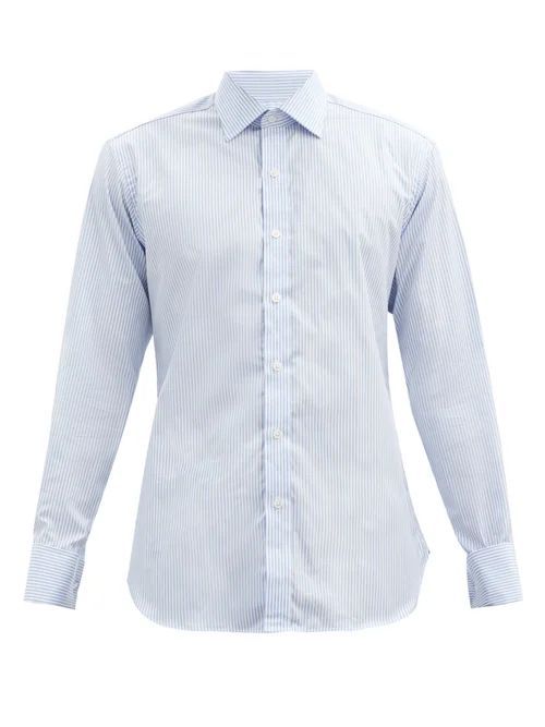 Emma Willis - Bengal Striped Cotton-poplin Shirt - Mens - Light Blue