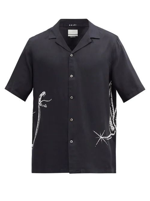 Ksubi - Snake-print Twill Shirt - Mens - Black