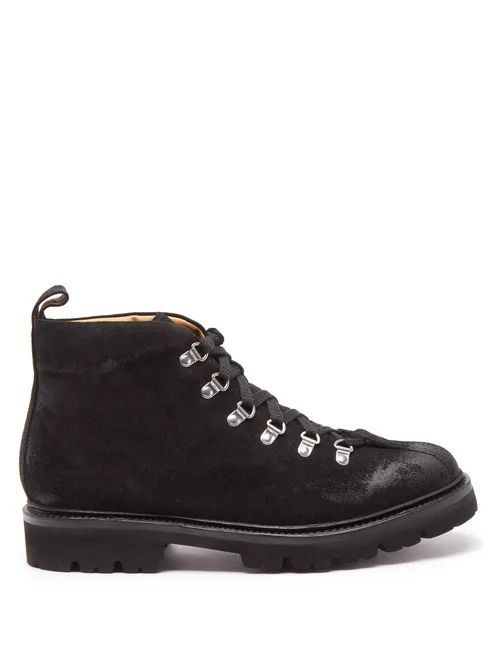 Grenson - Bobby Suede Hiking Boots - Mens - Black