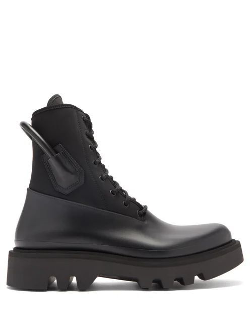 Givenchy - Heel-handle Leather And Neoprene Boots - Mens - Black
