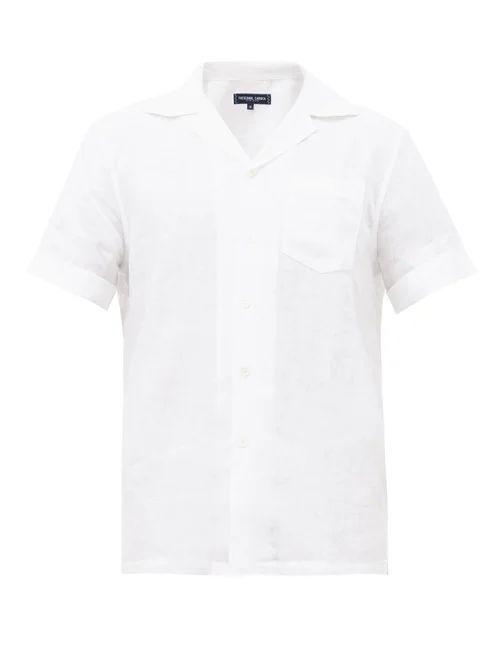 Frescobol Carioca - Cuban-collar Linen Shirt - Mens - White