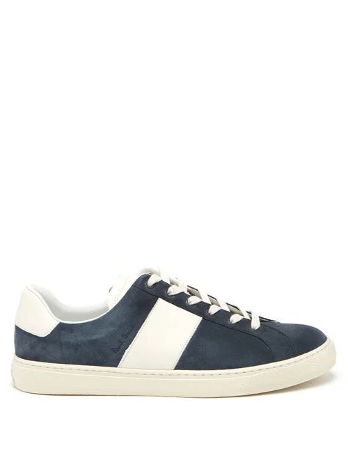 Hansen Leather-panel Suede Trainers - Mens - Blue