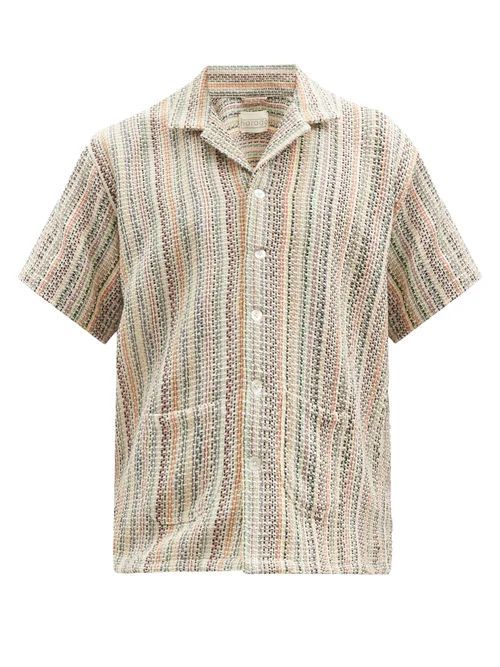 Harago - Striped Upcycled-cotton Shirt - Mens - Multi