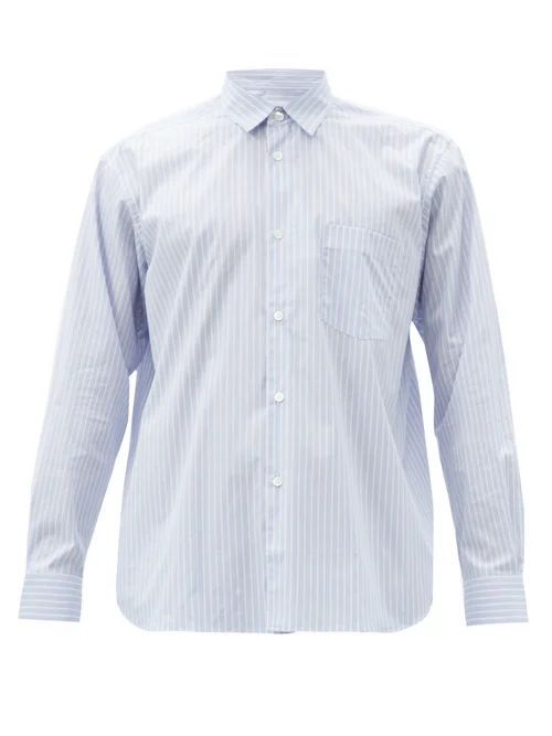 Forever Striped Cotton Shirt - Mens - Blue White