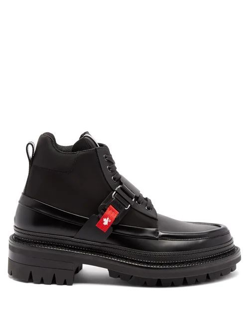 Dsquared2 - Buckled-strap Leather-trim Boots - Mens - Black