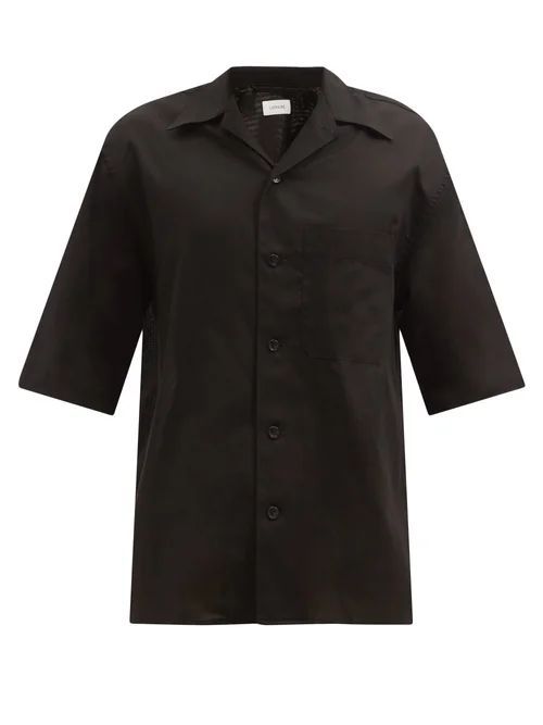 Lemaire - Short-sleeved Cotton-voile Shirt - Mens - Black