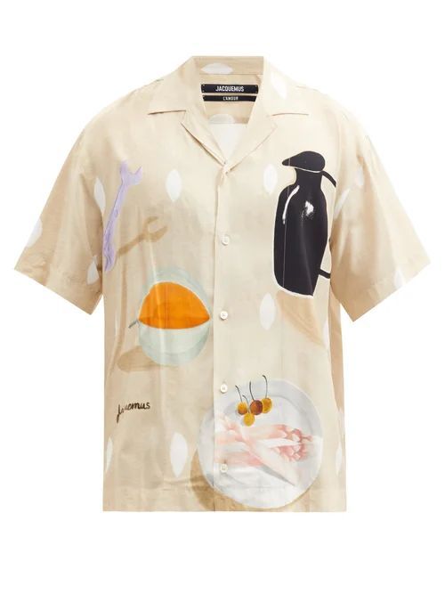Jacquemus - Jean Still Life-print Poplin Shirt - Mens - Beige