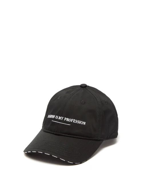 Fashion Is My Profession Embroidered Baseball Cap - Mens - Black