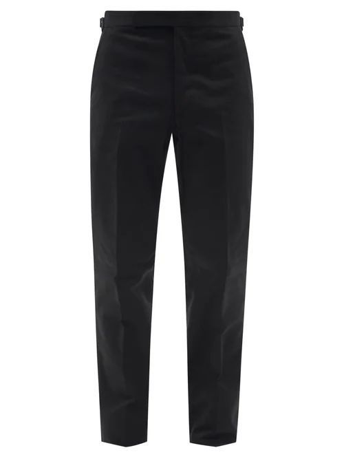 Gregory Cotton-blend Twill Trousers - Mens - Black