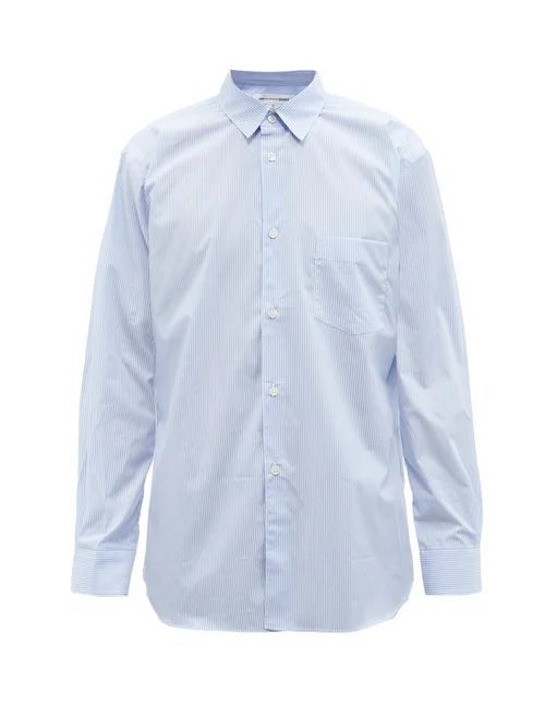 Forever Striped Cotton-poplin Shirt - Mens - Blue