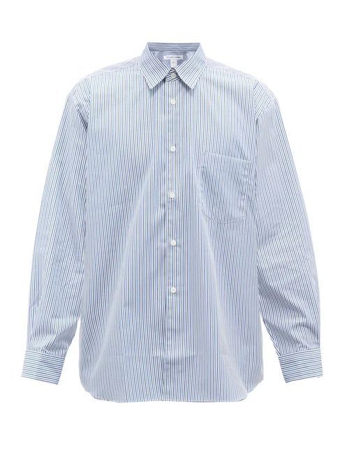 Forever Striped Cotton Shirt - Mens - Blue