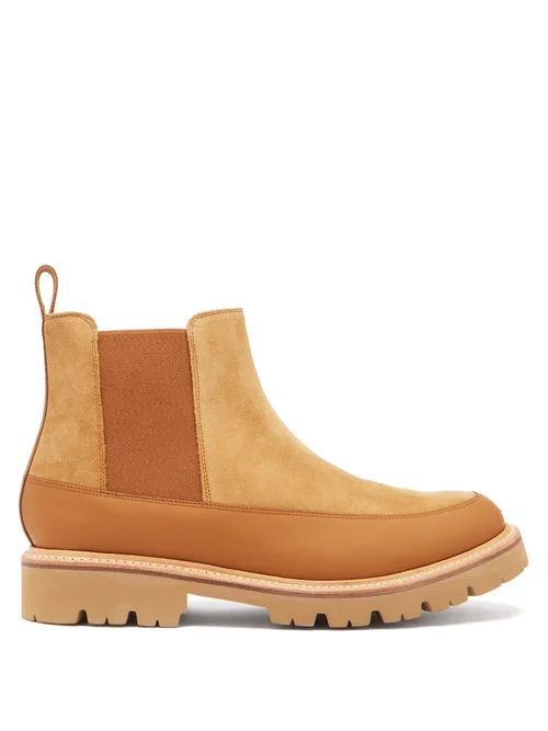 Grenson - Abner Leather-trimmed Suede Chelsea Boots - Mens - Tan