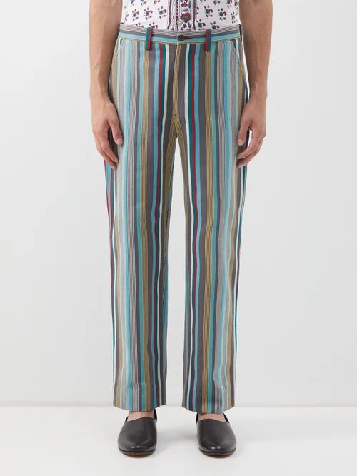 Kolkata Striped Cotton Trousers - Mens - Multi