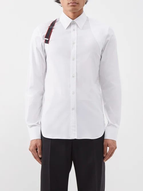 Harness Cotton-blend Poplin Shirt - Mens - White