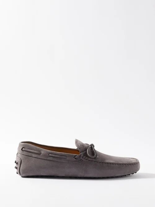 Gommino Suede Driving Shoes - Mens - Dark Grey