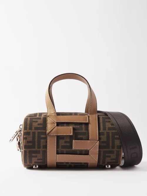 Ff-jacquard Mini Canvas Cross-body Bag - Mens - Brown Multi