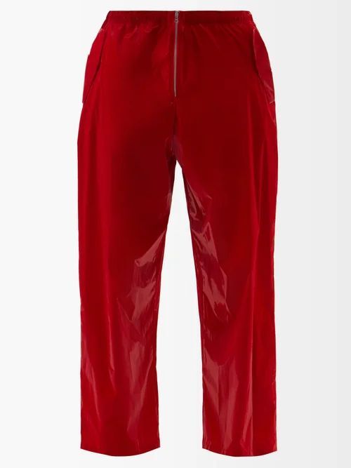 Glossy Nylon Trousers - Mens - Red Multi