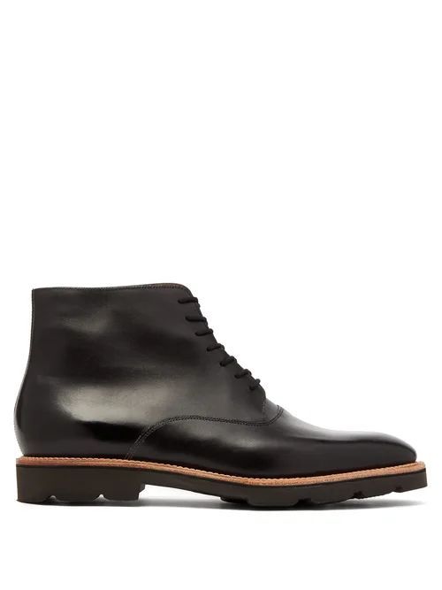 John Lobb - Burrow Leather Boots - Mens - Black