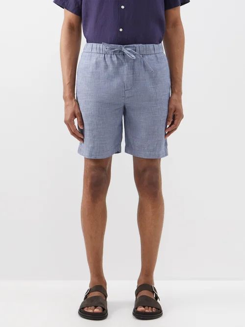 Felipe Drawstring-waist Linen-blend Shorts - Mens - Blue