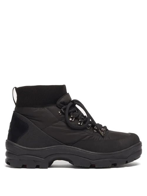 Moncler - Clement Suede-panelled Padded Shell Boots - Mens - Black