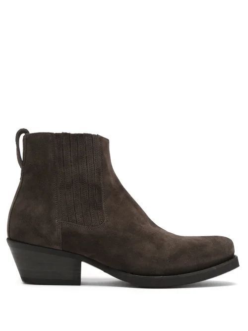 Our Legacy - Cuban Suede Heeled Ankle Boots - Mens - Brown