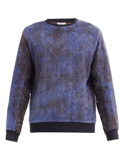 Post-imperial - Panelled Tie-dye Cotton-terry Sweatshirt - Mens - Brown