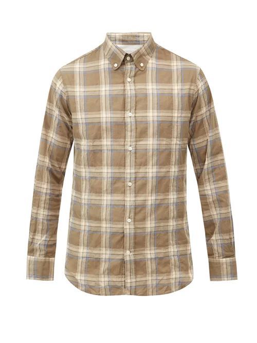 Officine Générale - Antime Checked Cotton-twill Shirt - Mens - Brown Multi