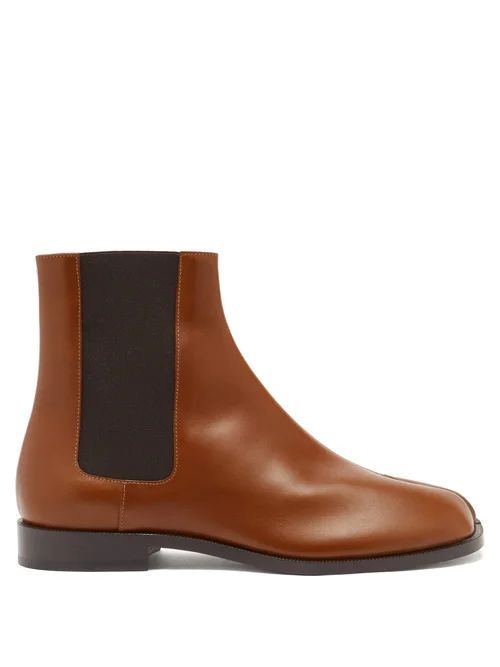 Maison Margiela - Tabi Split-toe Leather Chelsea Boots - Mens - Brown