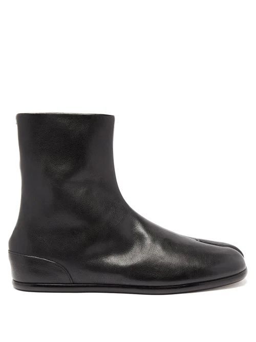 Maison Margiela - Tabi Split-toe Leather Boots - Mens - Black