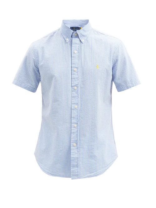 Polo Ralph Lauren - Custom Slim-fit Cotton-seersucker Shirt - Mens - Blue White