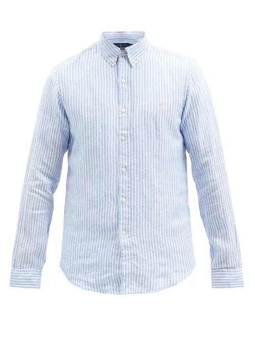 Polo Ralph Lauren - Logo-embroidered Striped Linen Shirt - Mens - Blue White