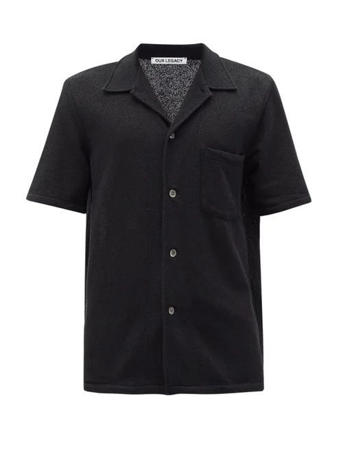 Our Legacy - Cuban-collar Gauze Shirt - Mens - Black