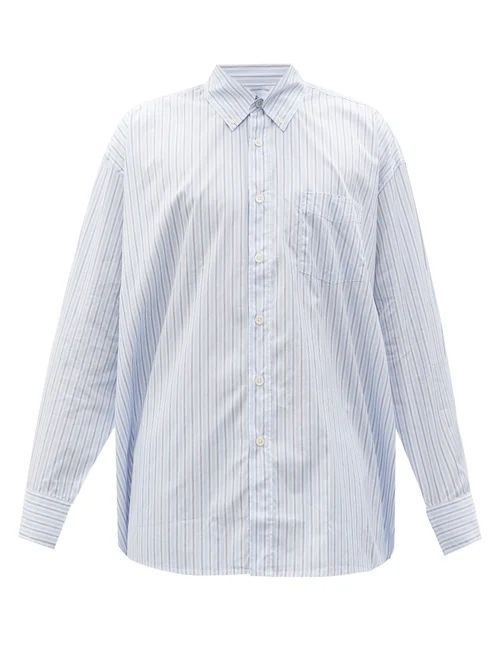 Our Legacy - Borrowed Striped Cotton-poplin Shirt - Mens - Blue