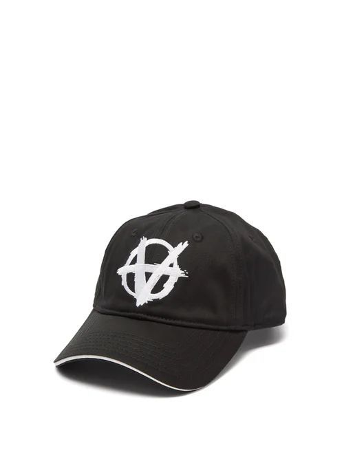 Logo-embroidered Cotton-twill Baseball Cap - Mens - Black