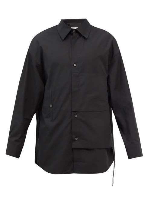Oversized Cotton-poplin Shirt - Mens - Black