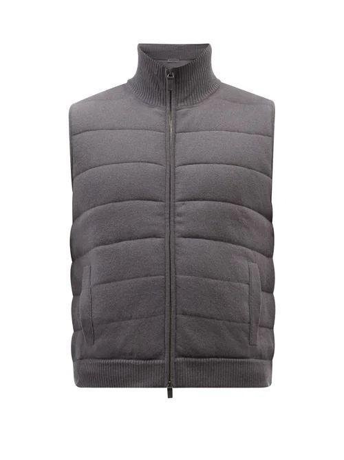 Nanook Quilted Cashmere Gilet - Mens - Grey