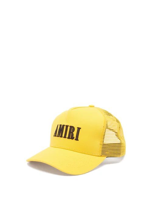 Logo-appliqué Canvas Baseball Cap - Mens - Yellow