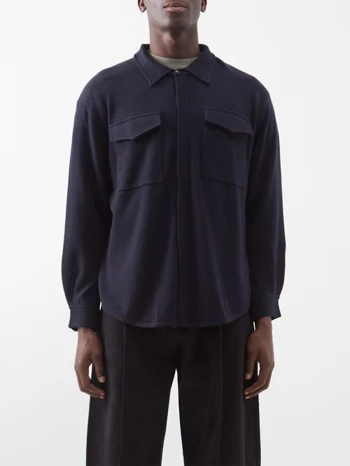 London Cashmere Overshirt - Mens - Navy