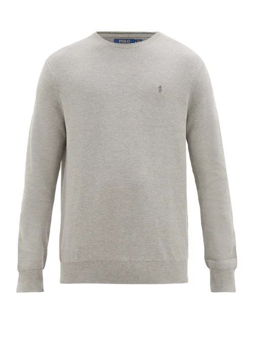 Polo Ralph Lauren - Logo-embroidered Knitted-cotton Sweater - Mens - Grey