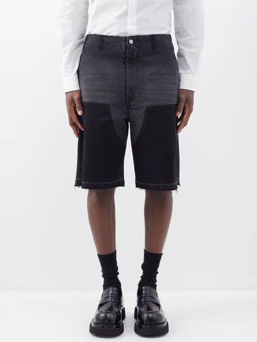 Overdyed Denim Shorts - Mens - Black