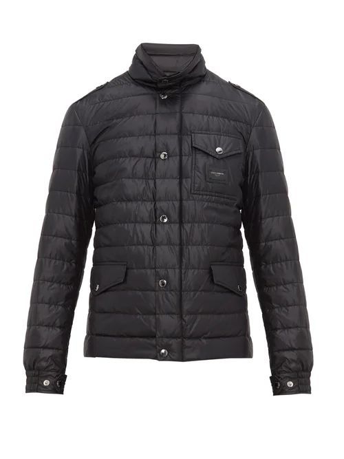 Multi-pocket Quilted-down Field Jacket - Mens - Black